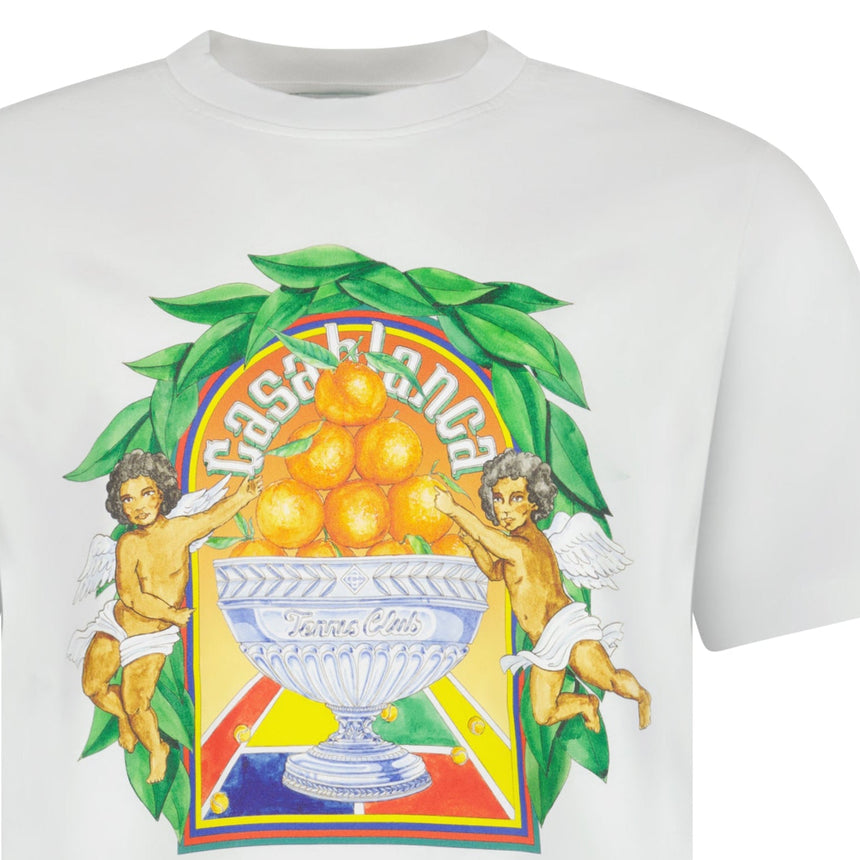 Casablanca Triomphe D'Orange Short Sleeve T‑Shirt in White - Boinclo - Outlet Sale Under Retail