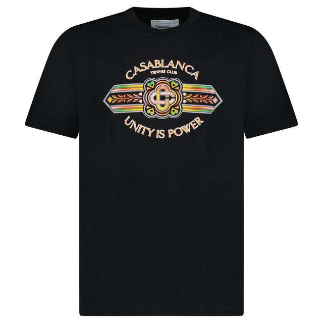 Casablanca "Unity Is Power" Printed T-Shirt in Black - Boinclo - Outlet Sale Under Retail
