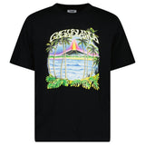 Casablanca Volcano Graphic Print T-Shirt in Black - Boinclo - Outlet Sale Under Retail