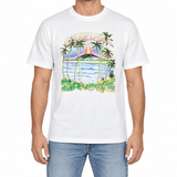 Casablanca Volcano Graphic Print T-Shirt in White - Boinclo - Outlet Sale Under Retail