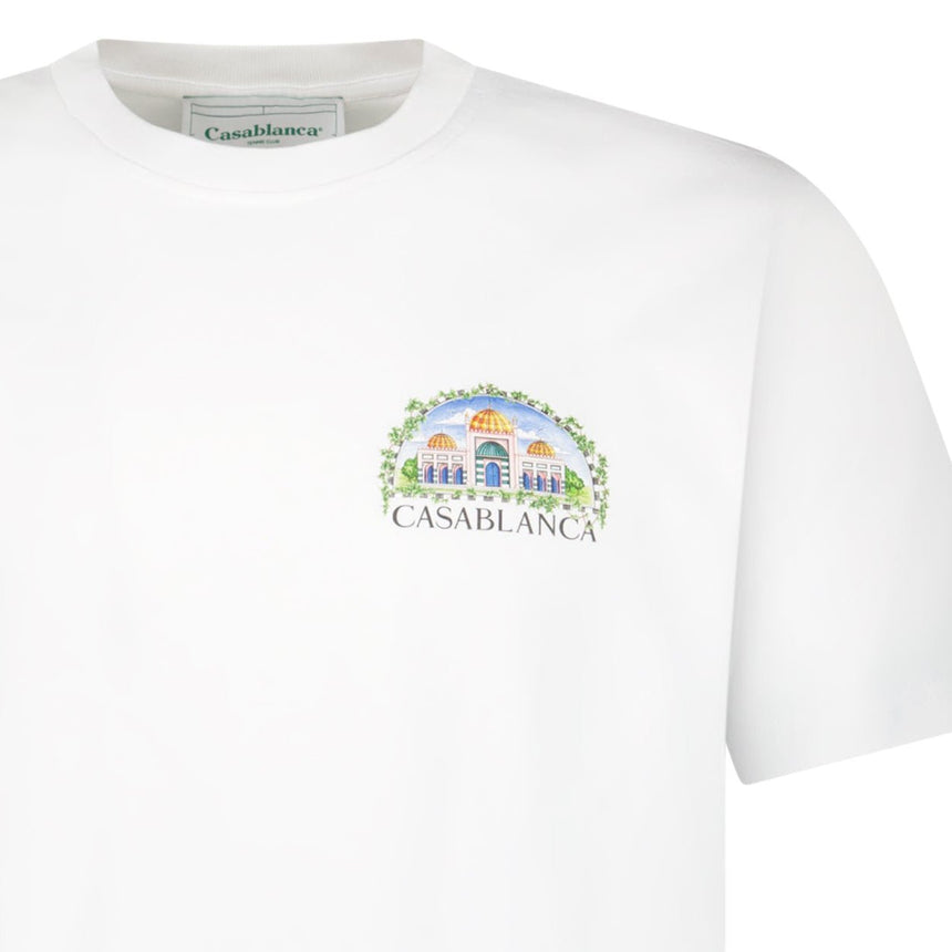Casablanca Vue de Damas Printed T-Shirt in White - Boinclo - Outlet Sale Under Retail
