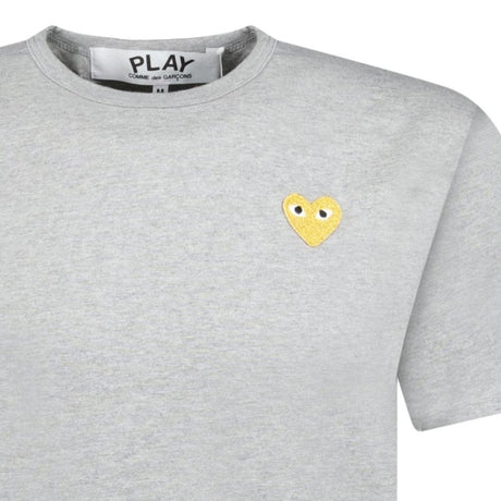 Comme Des Garcons Play Gold Heart Logo T-Shirt Grey