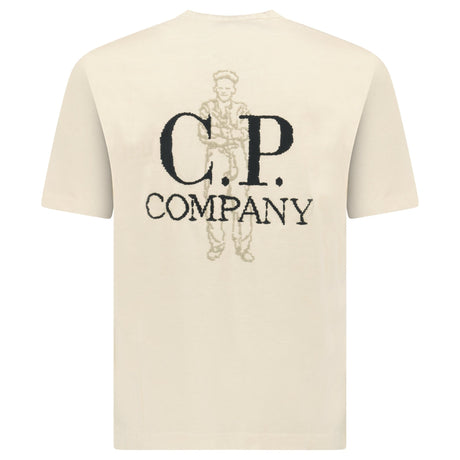 CP Company 1020 Jersey Short Sleeve Embroidery T-Shirt in Beige - Boinclo - Outlet Sale Under Retail