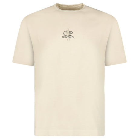 CP Company 1020 Jersey Short Sleeve Embroidery T-Shirt in Beige - Boinclo - Outlet Sale Under Retail
