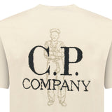 CP Company 1020 Jersey Short Sleeve Embroidery T-Shirt in Beige - Boinclo - Outlet Sale Under Retail