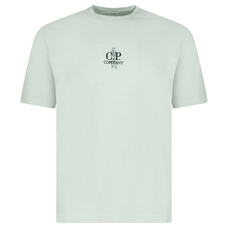 CP Company 1020 Jersey Short Sleeve Embroidery T-Shirt in Misty Blue - Boinclo - Outlet Sale Under Retail