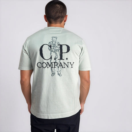CP Company 1020 Jersey Short Sleeve Embroidery T-Shirt in Misty Blue - Boinclo - Outlet Sale Under Retail