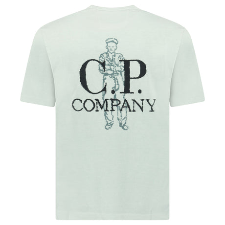 CP Company 1020 Jersey Short Sleeve Embroidery T-Shirt in Misty Blue - Boinclo - Outlet Sale Under Retail
