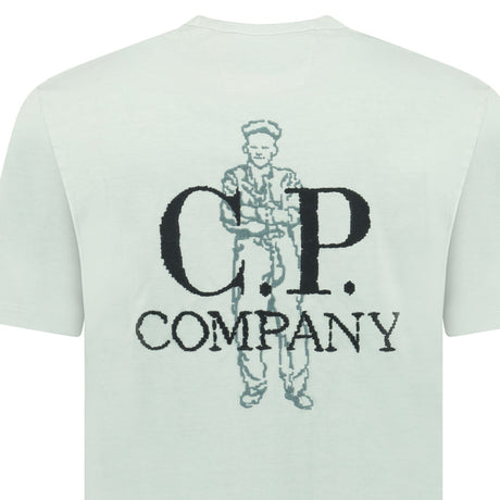 CP Company 1020 Jersey Short Sleeve Embroidery T-Shirt in Misty Blue - Boinclo - Outlet Sale Under Retail