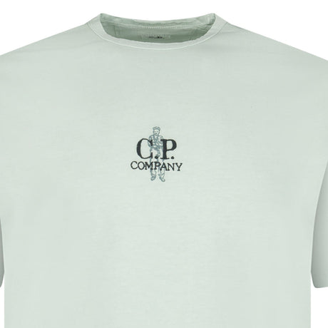 CP Company 1020 Jersey Short Sleeve Embroidery T-Shirt in Misty Blue - Boinclo - Outlet Sale Under Retail
