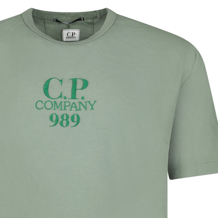 CP Company 20/1 Jersey Boxy Logo T-Shirt Thyme Green - Boinclo - Outlet Sale Under Retail