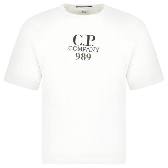 CP Company 20/1 Jersey Boxy Logo T-Shirt White - Boinclo - Outlet Sale Under Retail