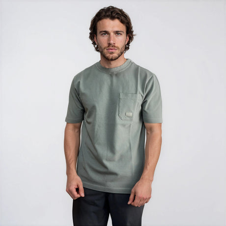 CP Company 24/1 Piquet Pigment Dyed T-Shirt in Gunmetal Grey - Boinclo - Outlet Sale Under Retail
