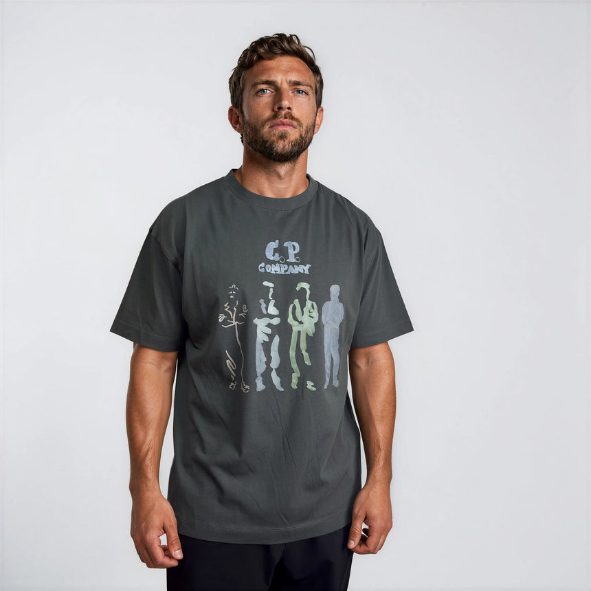 CP Company 30/1 British Sailor T-Shirt in Dark Shadow - Boinclo - Outlet Sale Under Retail