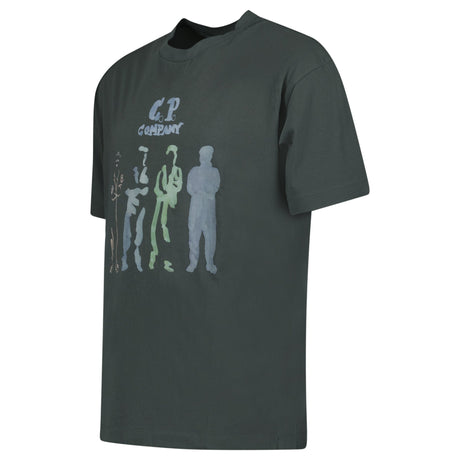 CP Company 30/1 British Sailor T-Shirt in Dark Shadow - Boinclo - Outlet Sale Under Retail