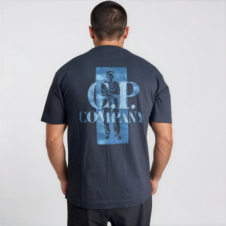 CP Company 30/1 Jersey Comfort Logo T-Shirt in Navy Blue - Boinclo - Outlet Sale Under Retail