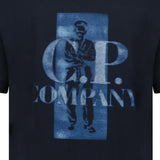 CP Company 30/1 Jersey Comfort Logo T-Shirt in Navy Blue - Boinclo - Outlet Sale Under Retail