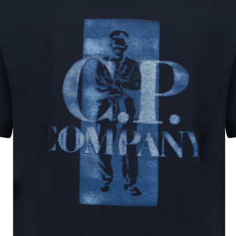 CP Company 30/1 Jersey Comfort Logo T-Shirt in Navy Blue - Boinclo - Outlet Sale Under Retail