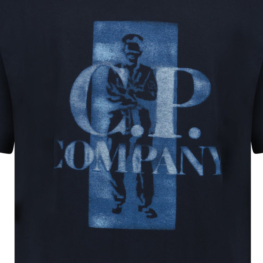 CP Company 30/1 Jersey Comfort Logo T-Shirt in Navy Blue - Boinclo - Outlet Sale Under Retail