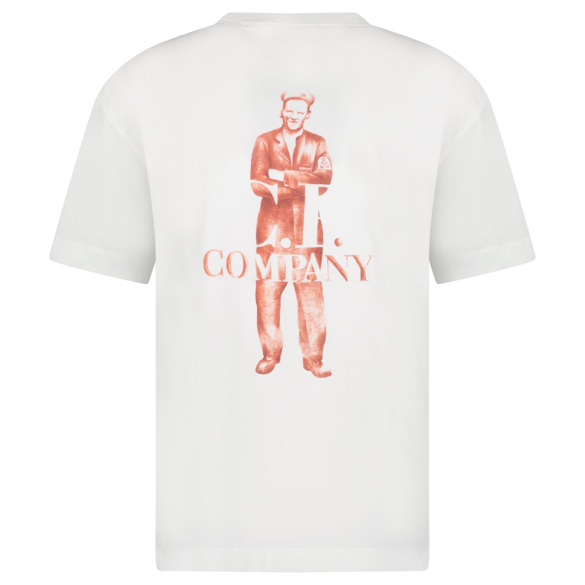 CP Company 30/1 Jersey Logo T-Shirt Gauze White - Outlet