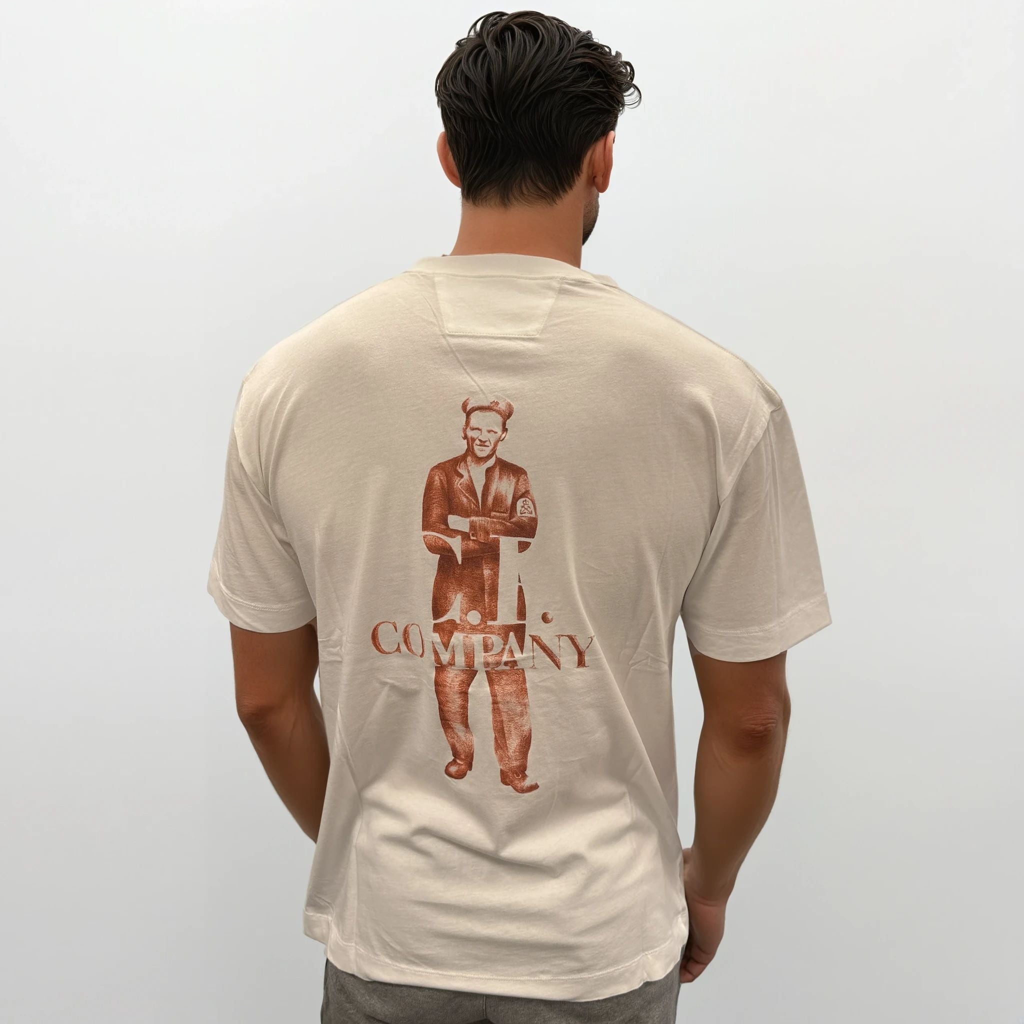 CP Company 30/1 Jersey Logo T-Shirt Gauze White - Outlet