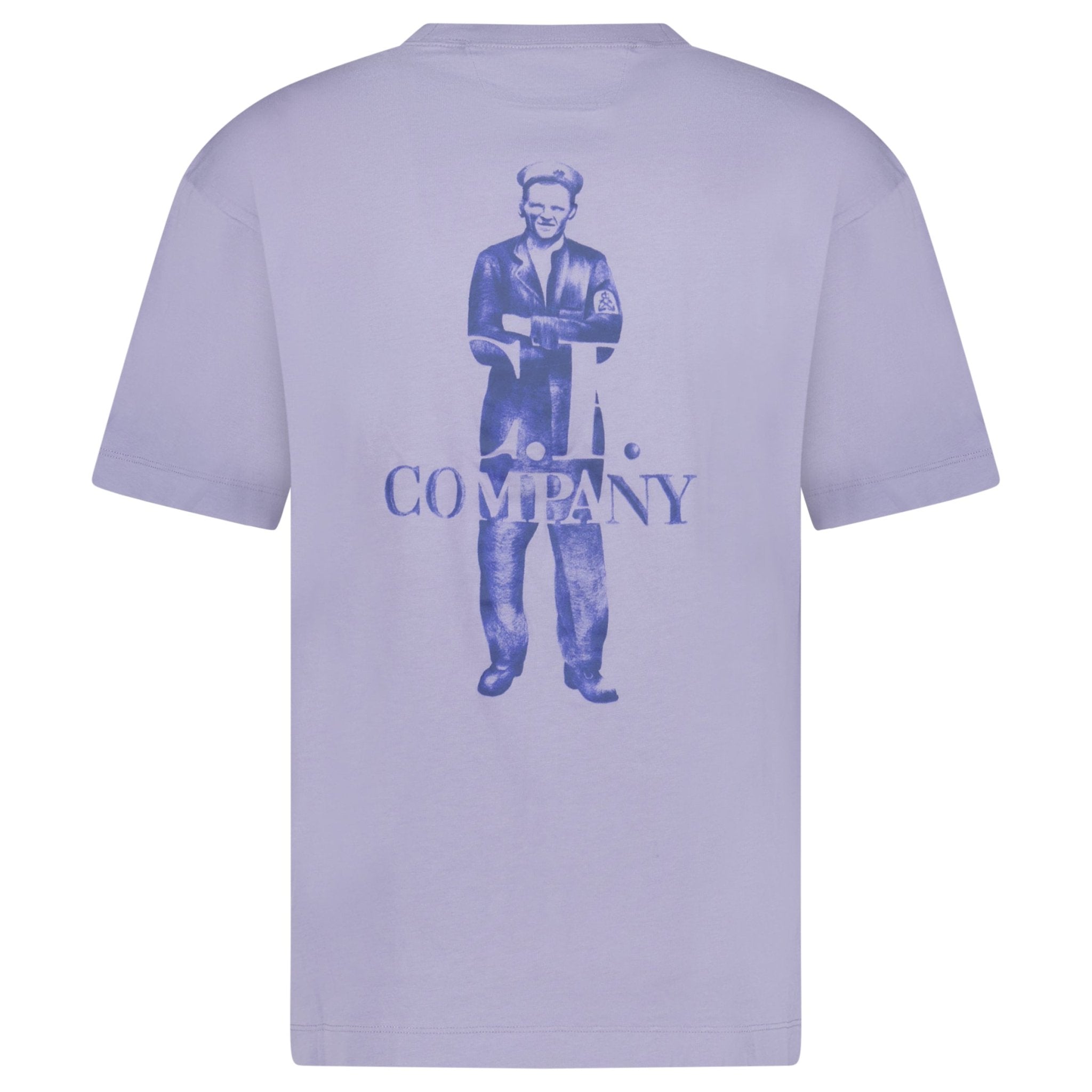 【送料&関税込】C.P. Company Violet T-shirt With Logo Printe CP Company 30/1 Jersey Logo T-Shirt Lavender Violet - Outlet