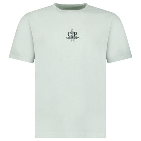 CP Company 30/1 Jersey Mini British Sailor Centred Logo T-Shirt in Misty Blue - Boinclo - Outlet Sale Under Retail