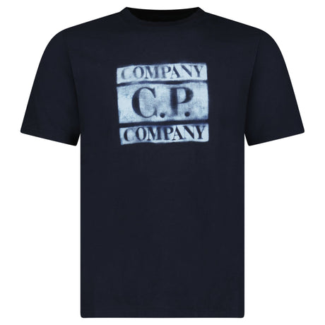 CP Company 30/1 Jersey Short Sleeve Faded Logo T-Shirt in Navy - Boinclo - Outlet Sale Under Retail