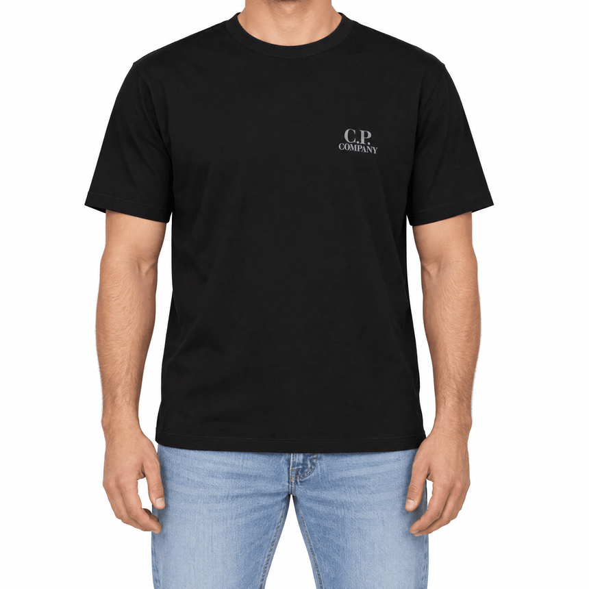 CP Company 30/1 Jersey Short Sleeve Logo T-Shirt in Black - Boinclo - Outlet Sale Under Retail