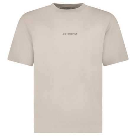 CP Company 30/1 Jersey Short Sleeve Logo T-Shirt in Dove Beige - Boinclo - Outlet Sale Under Retail