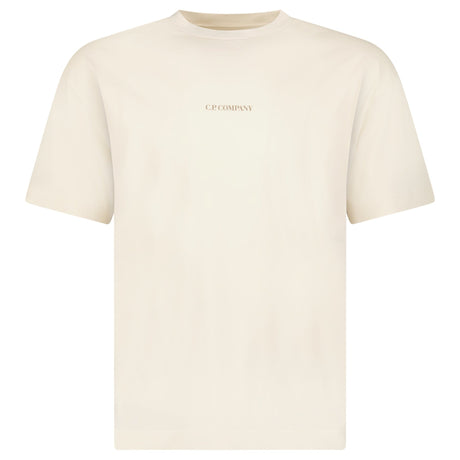 CP Company 30/1 Jersey Short Sleeve Logo T-Shirt in Frozen Dew Beige - Boinclo - Outlet Sale Under Retail