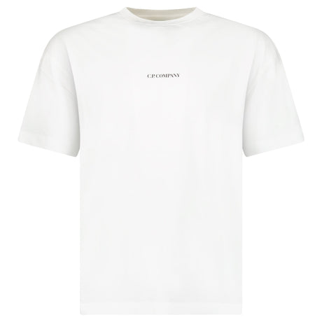 CP Company 30/1 Jersey Short Sleeve Logo T-Shirt in Gauze White - Boinclo - Outlet Sale Under Retail