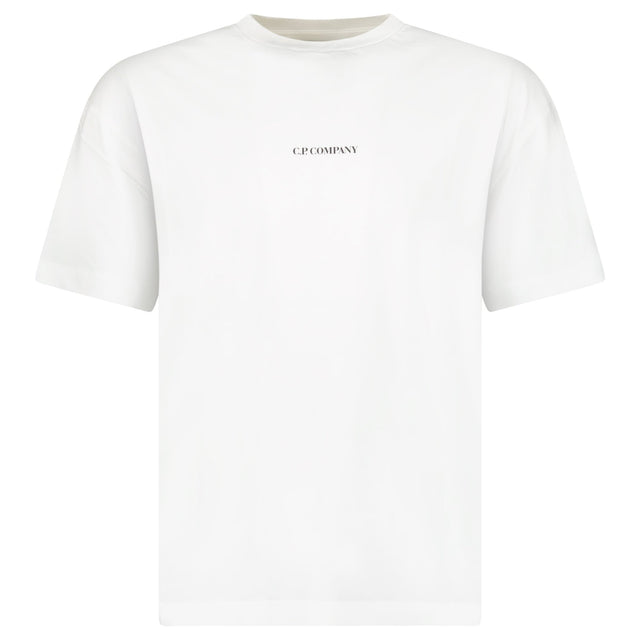 CP Company 30/1 Jersey Short Sleeve Logo T-Shirt in Gauze White - Boinclo - Outlet Sale Under Retail