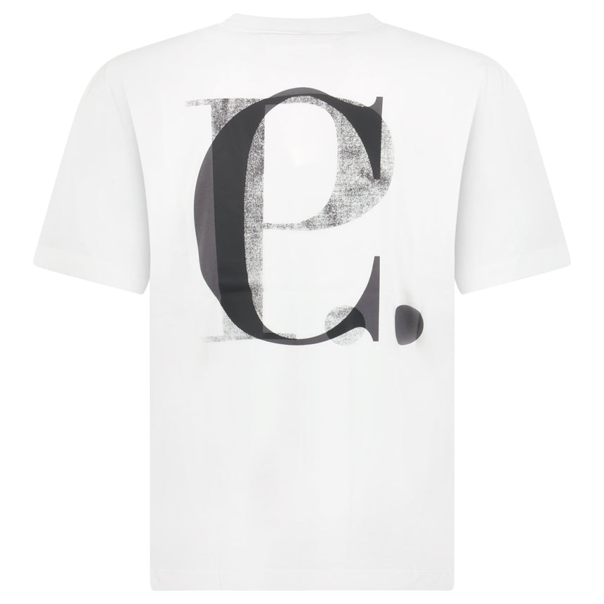 CP Company 30/1 Jersey Short Sleeve Logo T-Shirt in Gauze White - Boinclo - Outlet Sale Under Retail