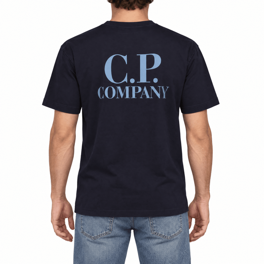 CP Company 30/1 Jersey Short Sleeve Logo T-Shirt in Navy - Boinclo - Outlet Sale Under Retail