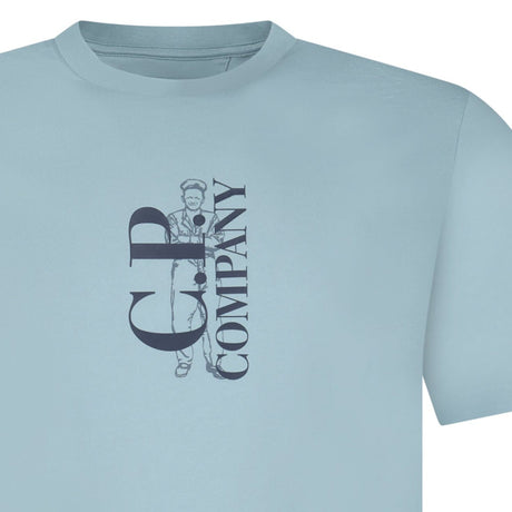 CP Company 30/1 Jersey Short Sleeve Printed T-Shirt in Blue - Boinclo - Outlet Sale Under Retail
