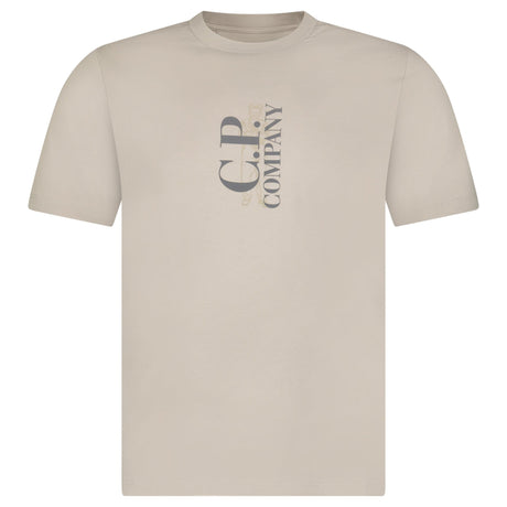 CP Company 30/1 Jersey Short Sleeve Printed T-Shirt in Dove Grey - Boinclo - Outlet Sale Under Retail