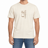 CP Company 30/1 Jersey Short Sleeve Printed T-Shirt in Frozen Dew Beige - Boinclo - Outlet Sale Under Retail