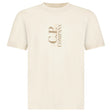 CP Company 30/1 Jersey Short Sleeve Printed T-Shirt in Frozen Dew Beige - Boinclo - Outlet Sale Under Retail