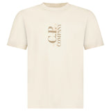 CP Company 30/1 Jersey Short Sleeve Printed T-Shirt in Frozen Dew Beige - Boinclo - Outlet Sale Under Retail