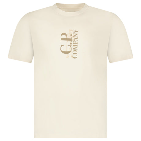 CP Company 30/1 Jersey Short Sleeve Printed T-Shirt in Gauze White - Boinclo - Outlet Sale Under Retail