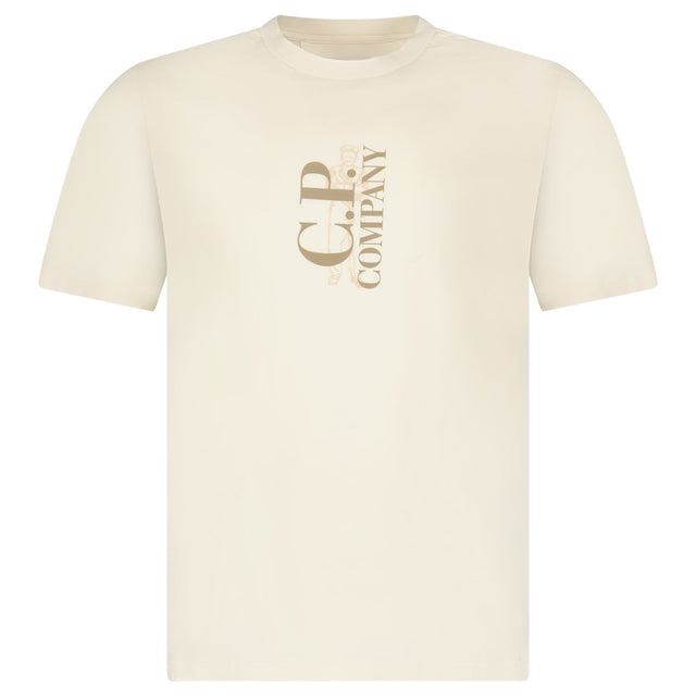 CP Company 30/1 Jersey Short Sleeve Printed T-Shirt in Gauze White - Boinclo - Outlet Sale Under Retail