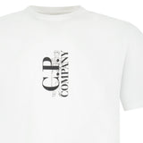 CP Company 30/1 Jersey Short Sleeve Printed T-Shirt in White - Boinclo - Outlet Sale Under Retail