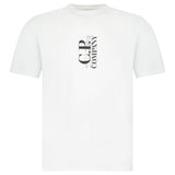 CP Company 30/1 Jersey Short Sleeve Printed T-Shirt in White - Boinclo - Outlet Sale Under Retail