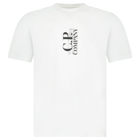 CP Company 30/1 Jersey Short Sleeve Printed T-Shirt in White - Boinclo - Outlet Sale Under Retail