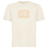 CP Company 30/1 Jersey Stitch Block Logo T-Shirt in Frozen Dew Beige - Boinclo - Outlet Sale Under Retail
