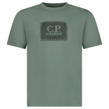 CP Company 30/1 Jersey Stitch Block Logo T-Shirt in Laurel Wreath Green - Boinclo - Outlet Sale Under Retail