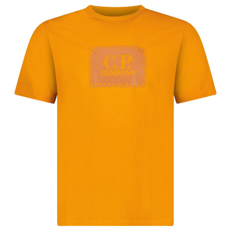 CP Company 30/1 Jersey Stitch Block Logo T-Shirt in Orange - Boinclo - Outlet Sale Under Retail