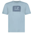 CP Company 30/1 Jersey Stitch Block Logo T-Shirt in Silver Blue - Boinclo - Outlet Sale Under Retail