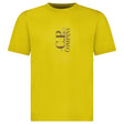 CP Company 30/1 Jersey Vertical Logo and British Sailor T-Shirt in Antique Moss Yellow - Boinclo - Outlet Sale Under Retail